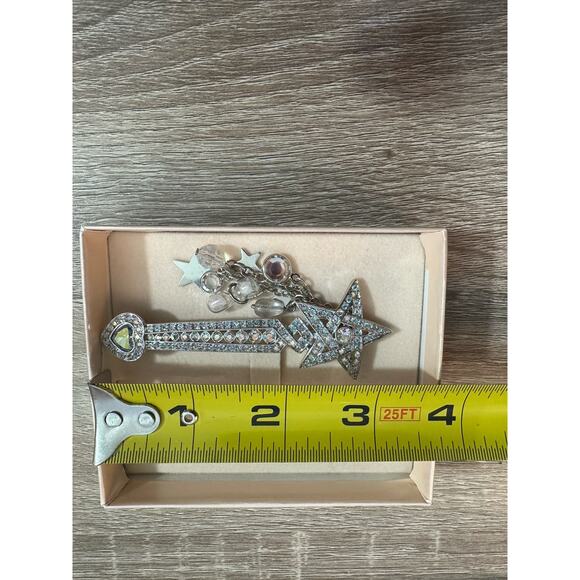 Kirks Folly Remember The Magic Wand Silver Tone Dangle Brooch Pin Vintage New - Picture 8 of 8